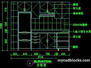 Kitchen CAD plane and elevation 81